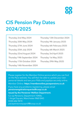 CIS pay date card